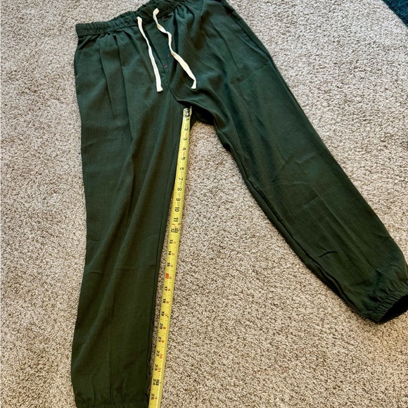 Men’s Baggy Y2K Streetwear Joggers Olive Green Loose Fit Harem Pants M/L - Picture 7 of 11